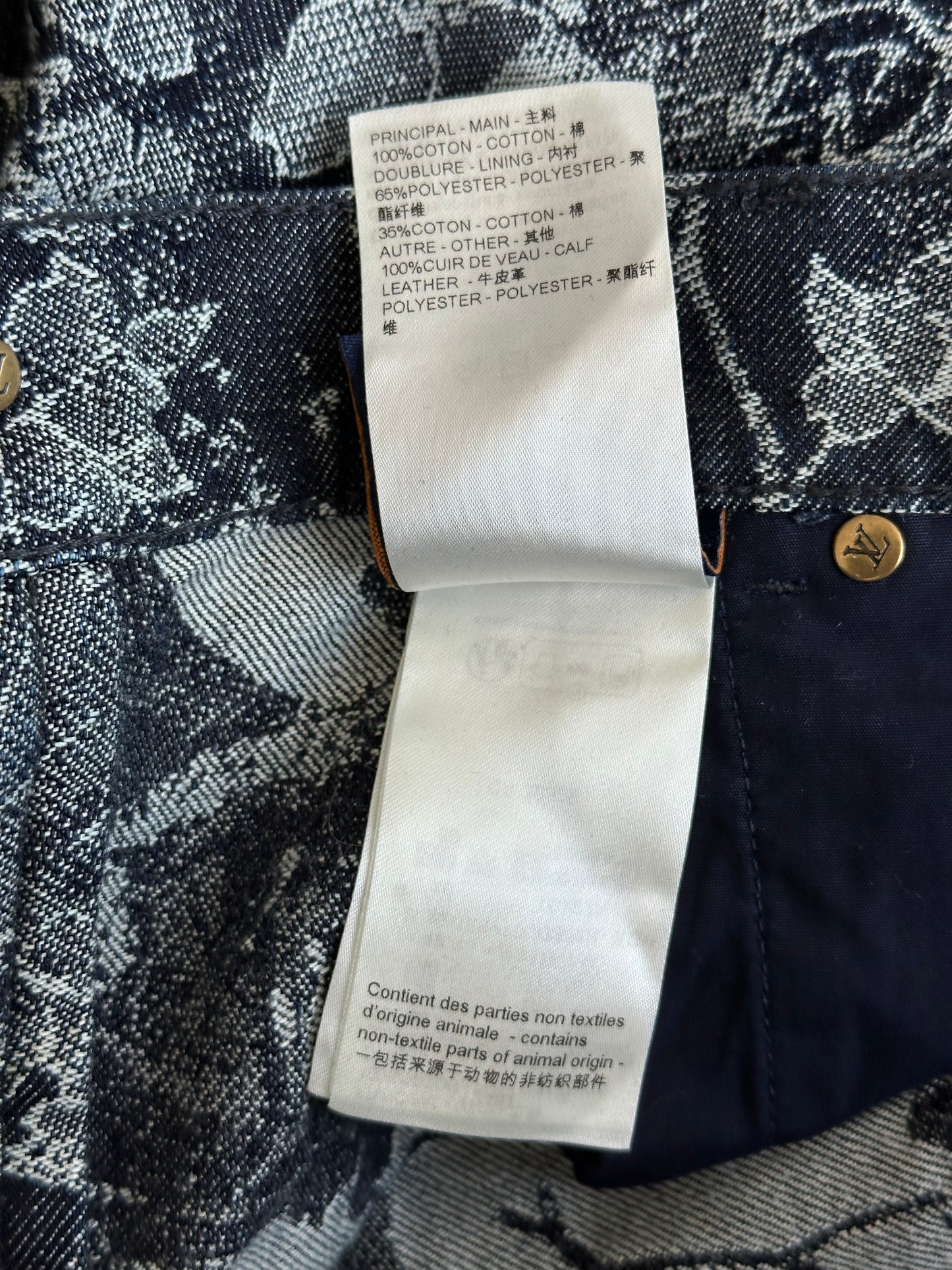 Louis Vuitton Blue & White Floral Denim Shorts