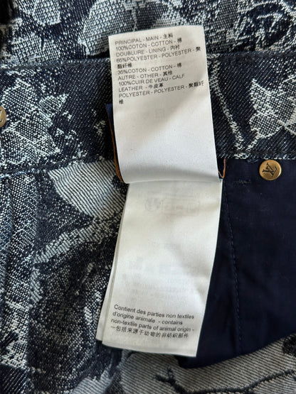Louis Vuitton Blue & White Floral Denim Shorts