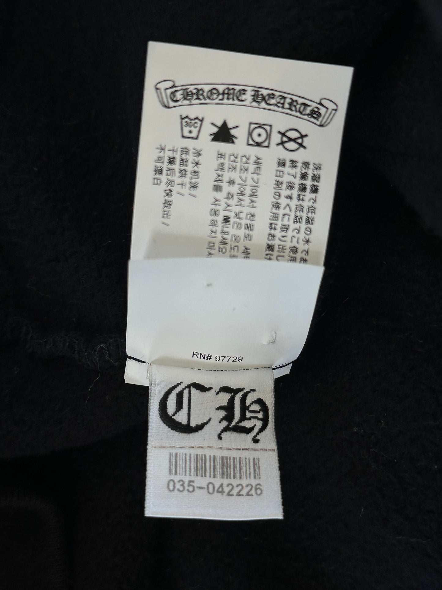 Chrome Hearts Black & White Embroidered Slo Ride Logo Hoodie