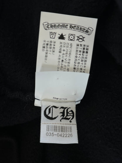 Chrome Hearts Black & White Embroidered Slo Ride Logo Hoodie