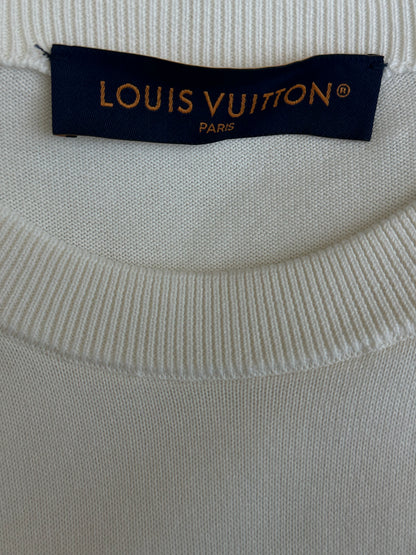 Louis Vuitton White & Multicolor Embellished Monogram Gradient T-Shirt