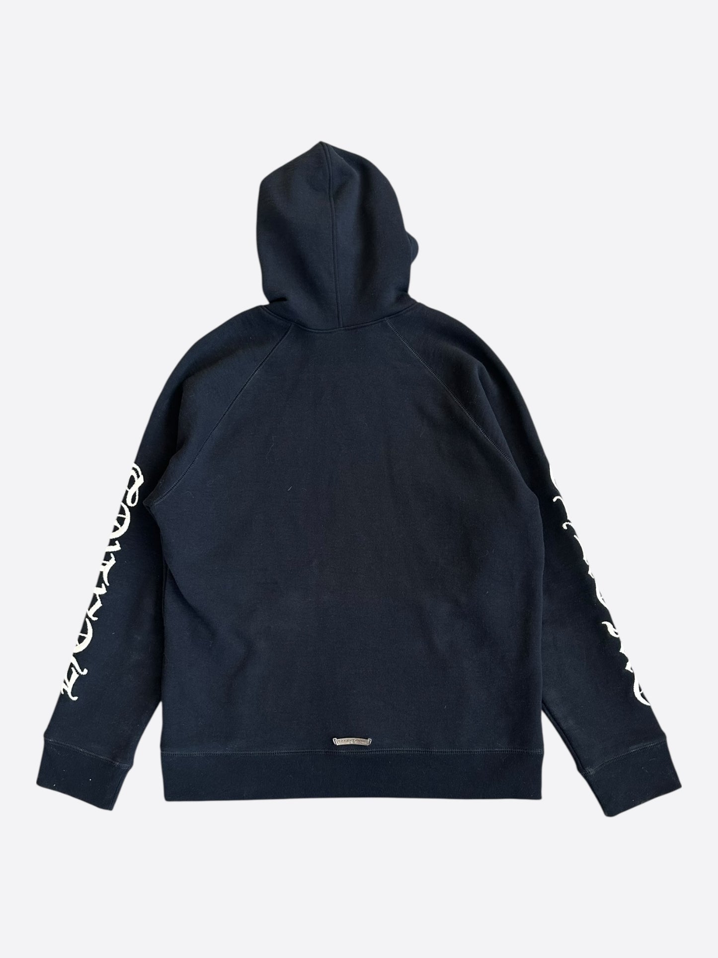 Chrome Hearts Black & White Embroidered Slo Ride Logo Hoodie