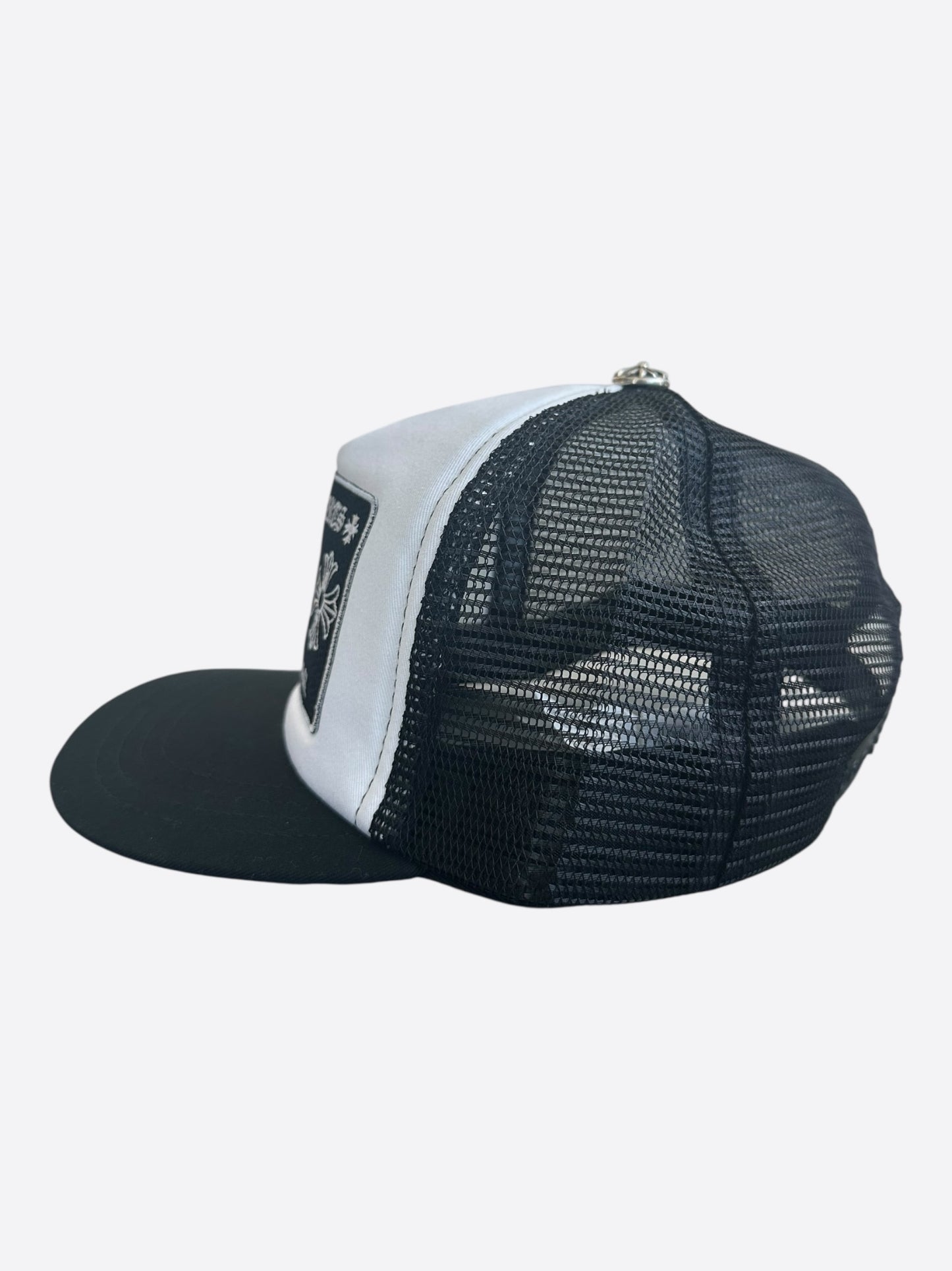 Chrome Hearts Black & White Hollywood Trucker Hat