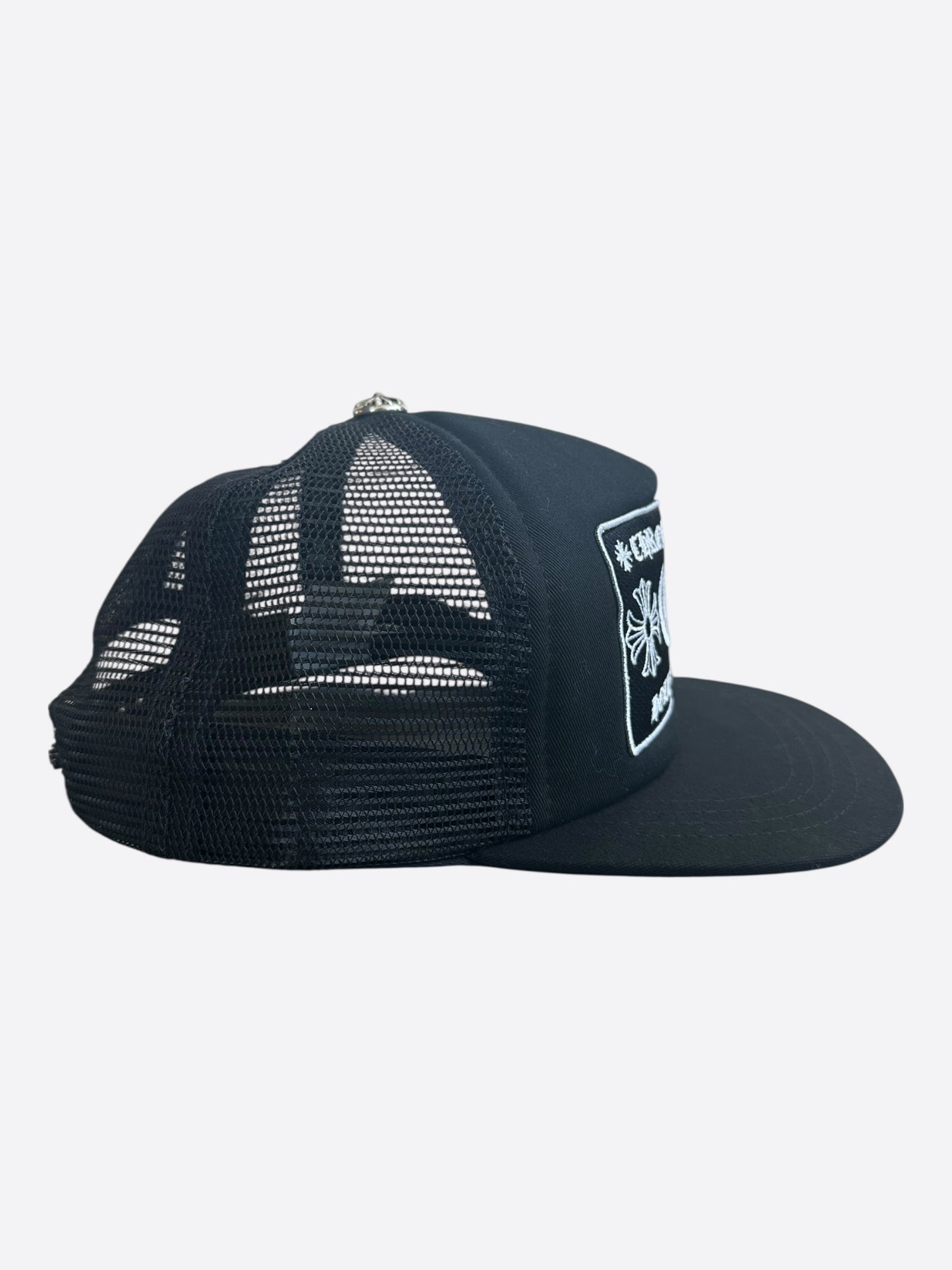 Chrome Hearts Black & White Hollywood Trucker Hat