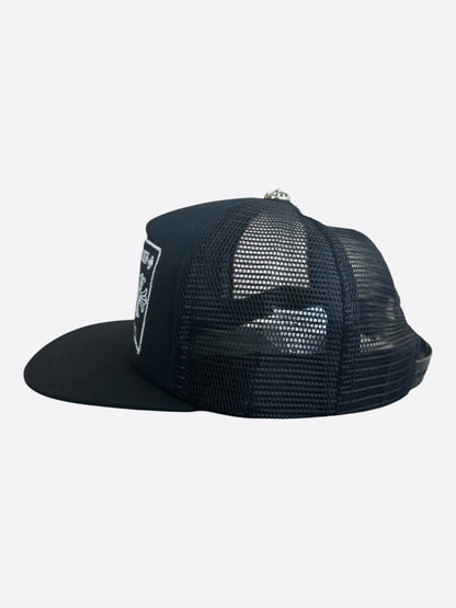 Chrome Hearts Black & White Hollywood Trucker Hat