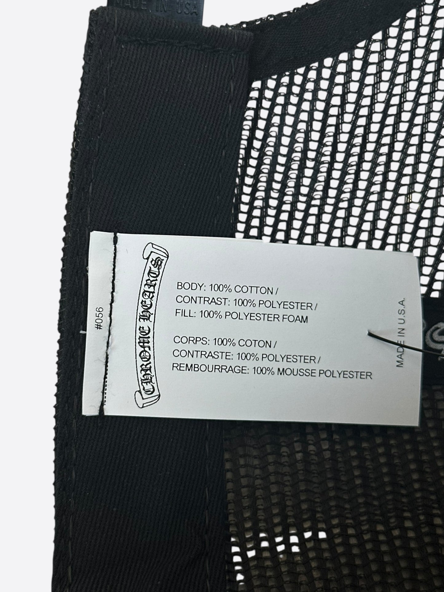 Chrome Hearts Black & White Hollywood Trucker Hat