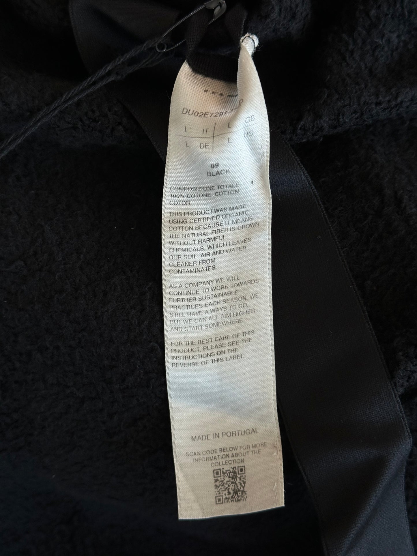 Rick Owens Black Gimp Zip Up Hoodie
