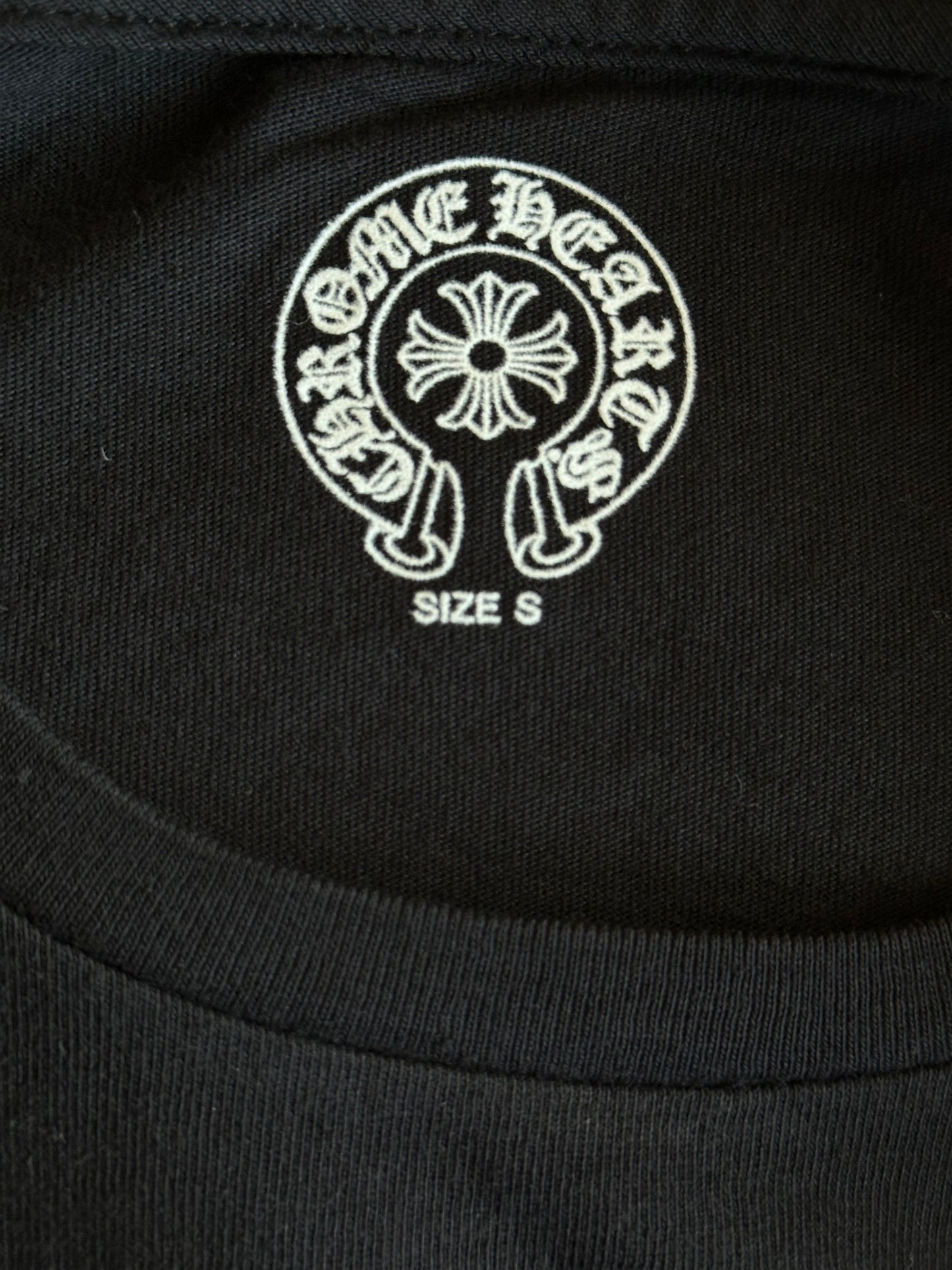 Chrome Hearts Black & Bronze Scroll Logo Women's Longsleeve T-Shirt
