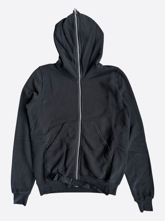 Rick Owens Black Gimp Zip Up Hoodie