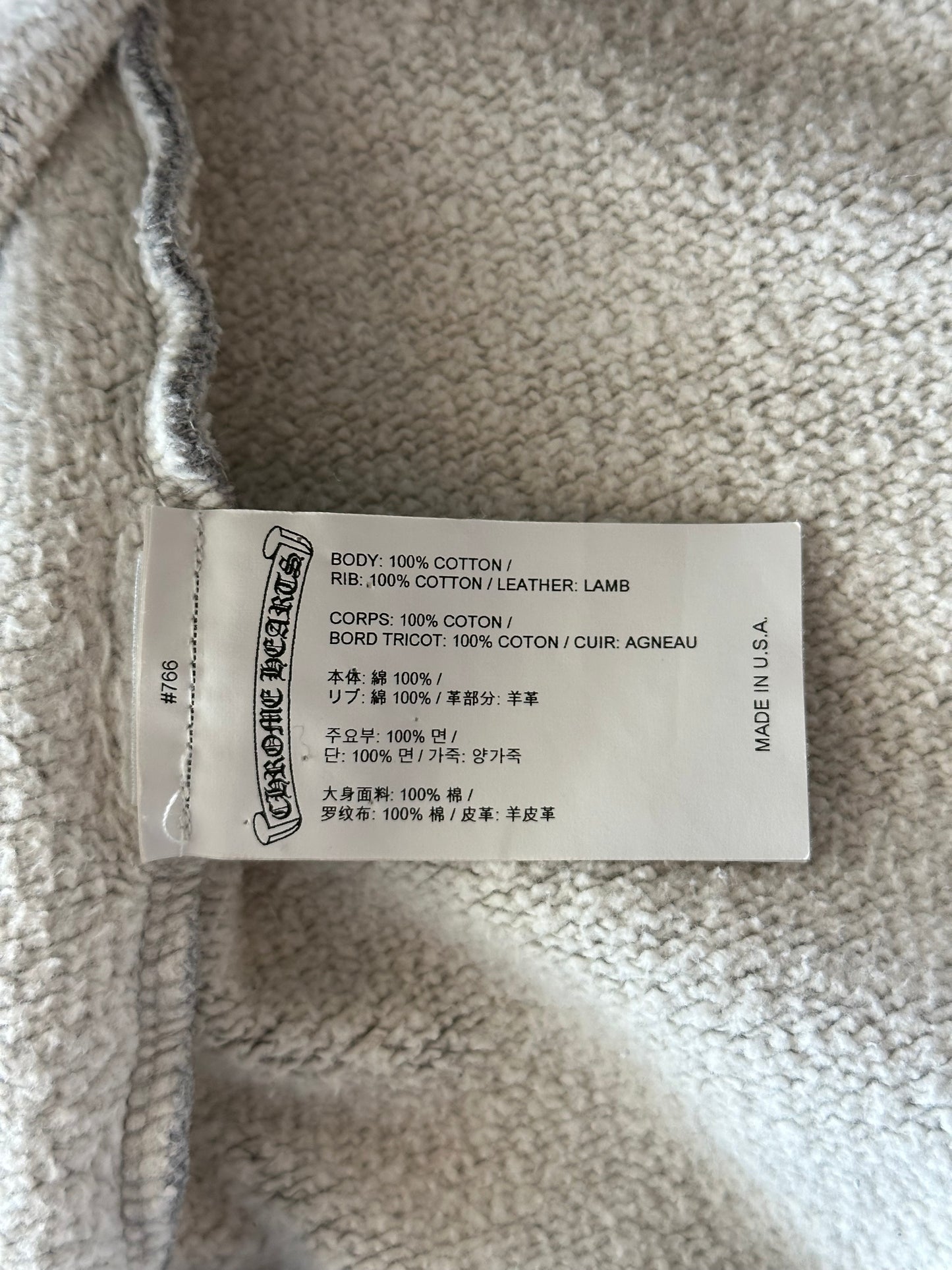 Chrome Hearts Grey & Black Triple Cross Paper Jam Quarter Zip Sweater