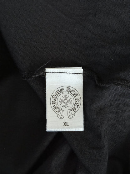 Chrome Hearts Black Leather Patch Longsleeve T-Shirt