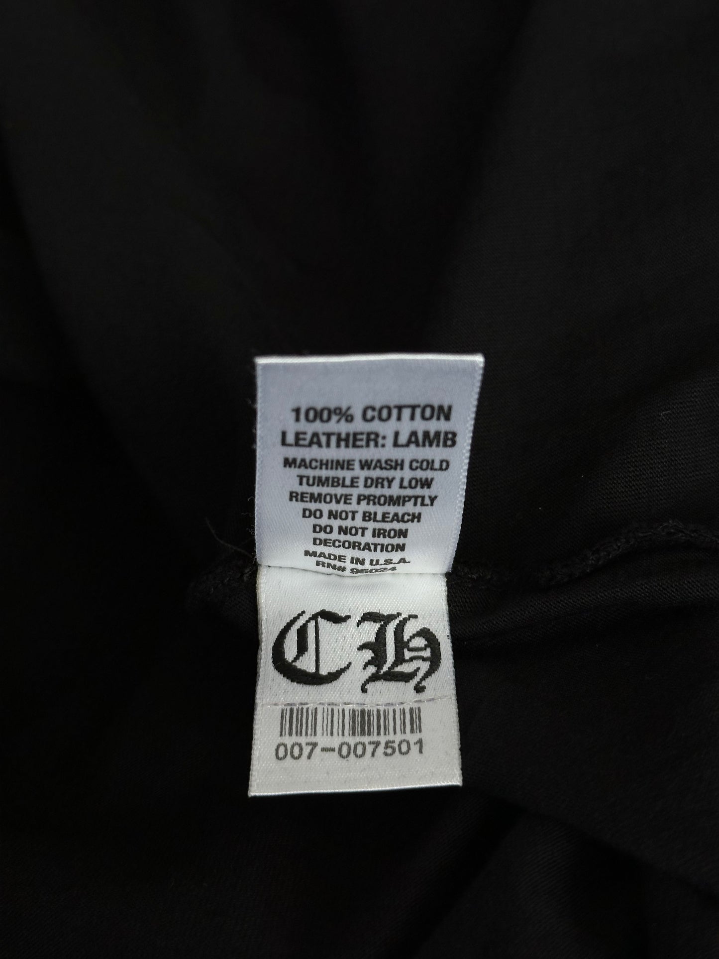 Chrome Hearts Black Leather Patch Longsleeve T-Shirt
