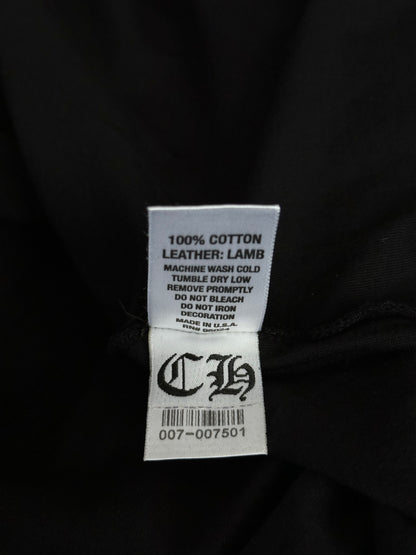 Chrome Hearts Black Leather Patch Longsleeve T-Shirt
