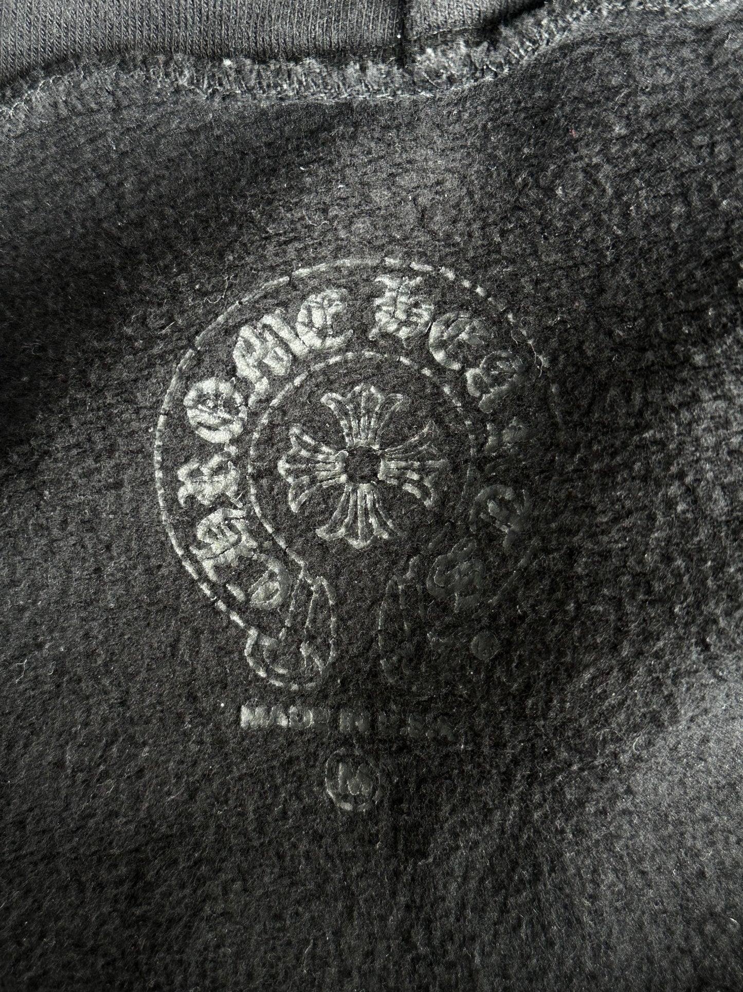 Chrome Hearts Black & White T-Bar Logo Zip Up Hoodie