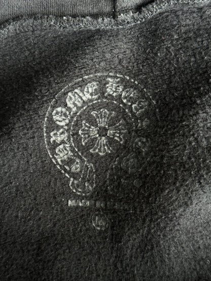 Chrome Hearts Black & White T-Bar Logo Zip Up Hoodie