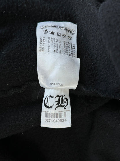 Chrome Hearts Black & White T-Bar Logo Zip Up Hoodie