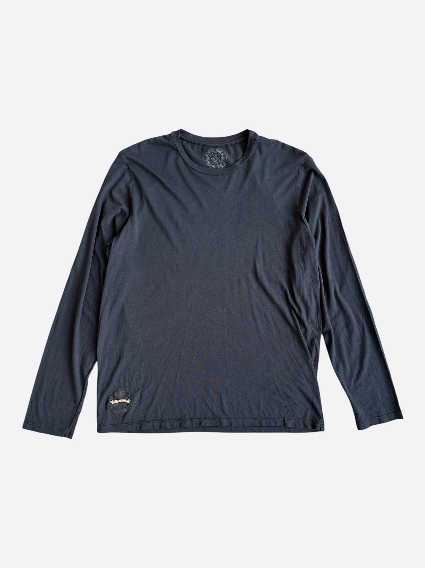 Chrome Hearts Black Leather Patch Longsleeve T-Shirt