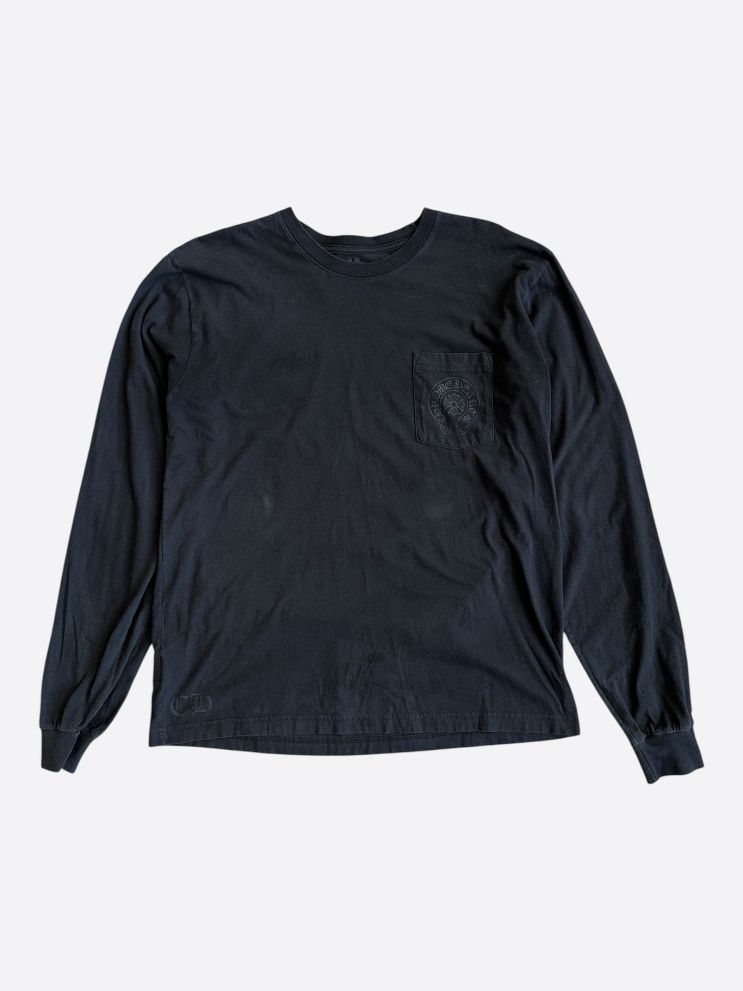 Chrome Hearts Black Staff Horseshoe Logo Longsleeve T-Shirt