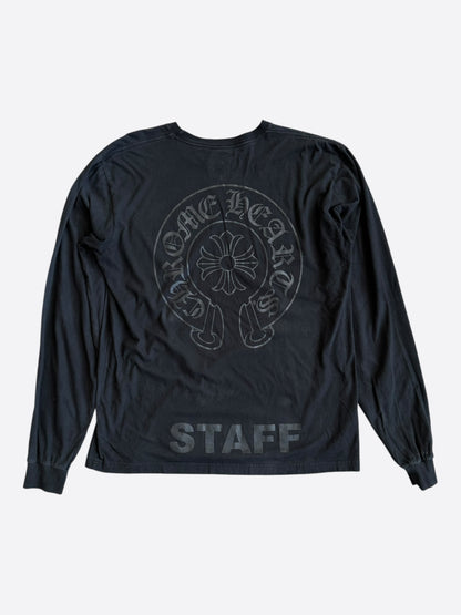 Chrome Hearts Black Staff Horseshoe Logo Longsleeve T-Shirt