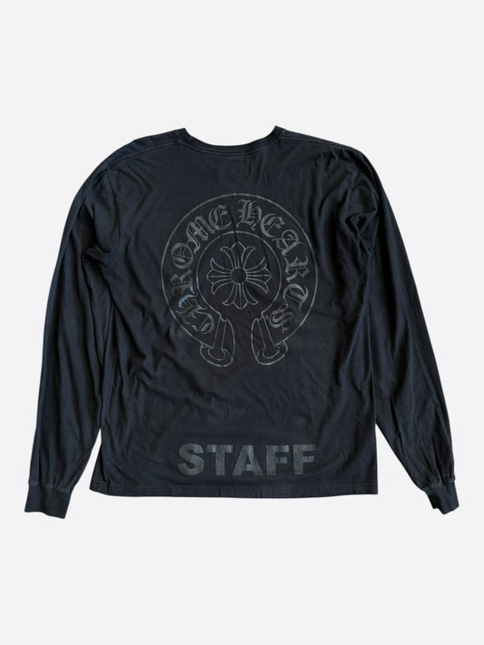 Chrome Hearts Black Staff Horseshoe Logo Longsleeve T-Shirt