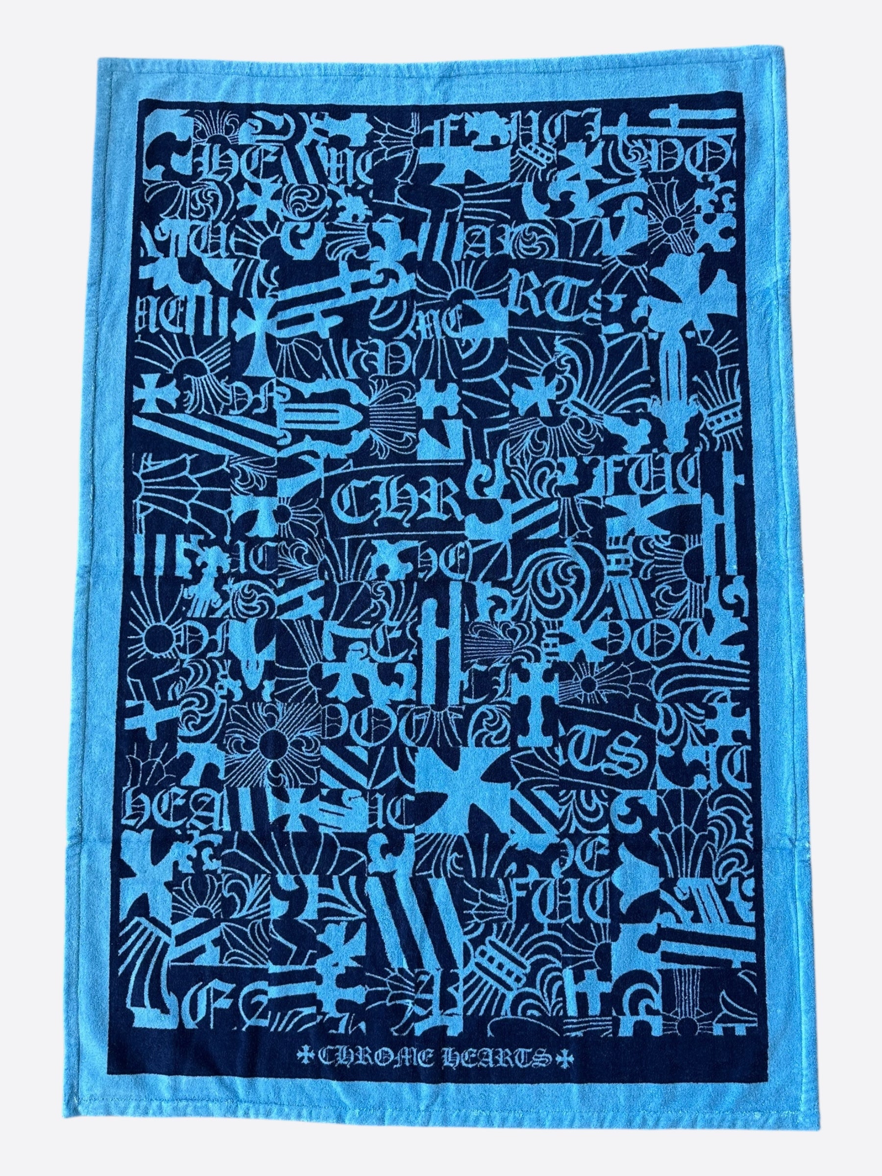chromehearts ハンドタオル Chrome Hearts Blue & Navy Graphic Towel – Savonches