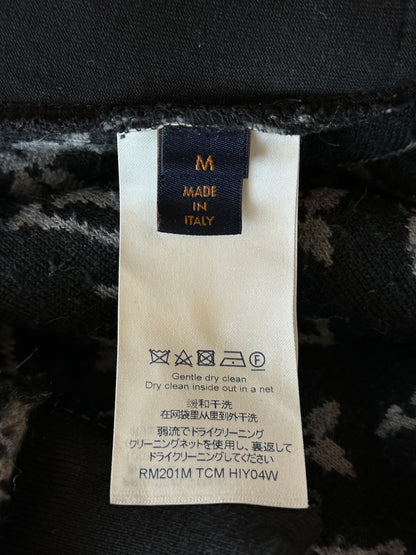 Louis Vuitton Black & Grey Monogram Fleece Zip Up Jacket
