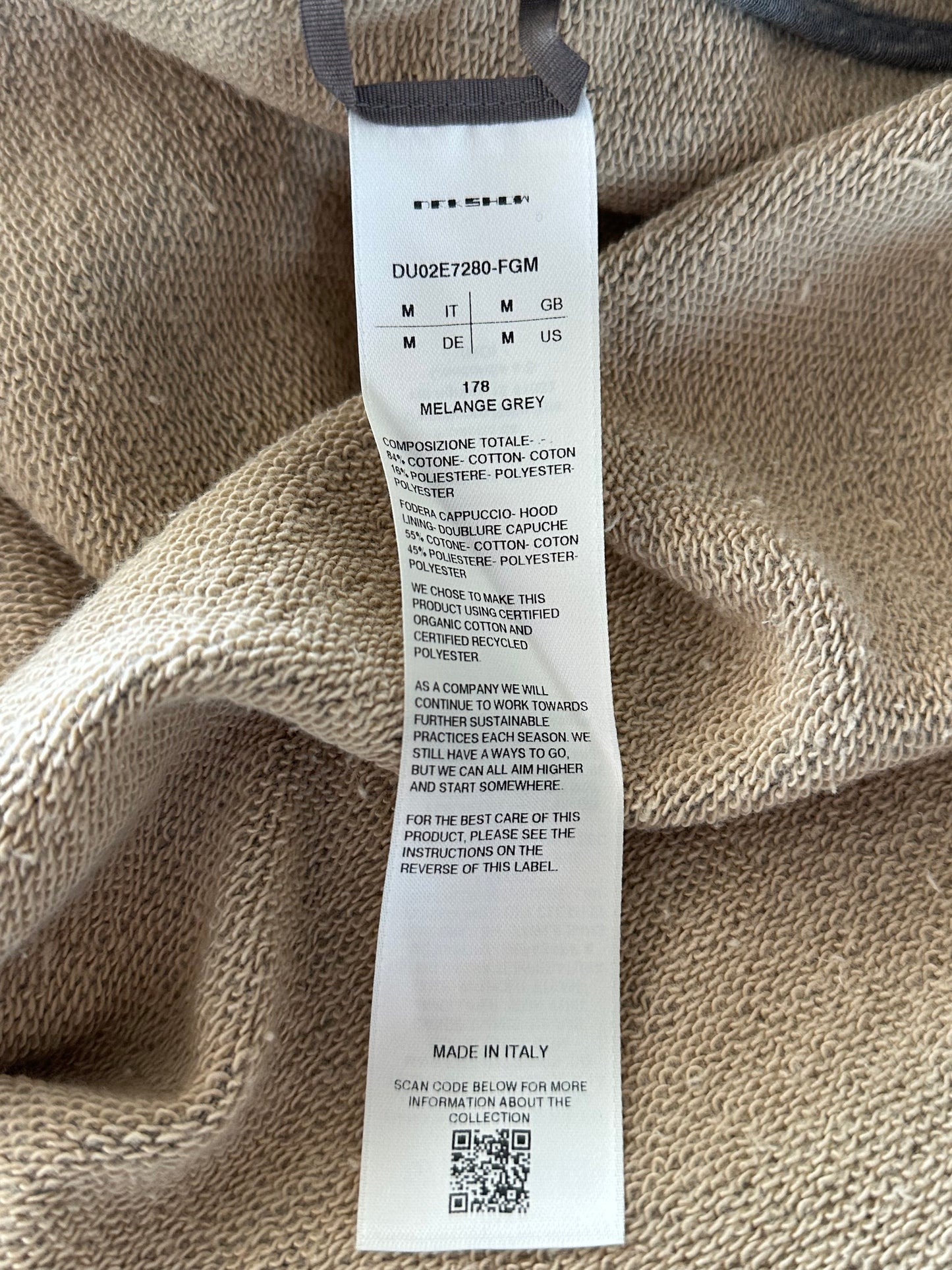 Rick Owens Grey Peter Hoodie