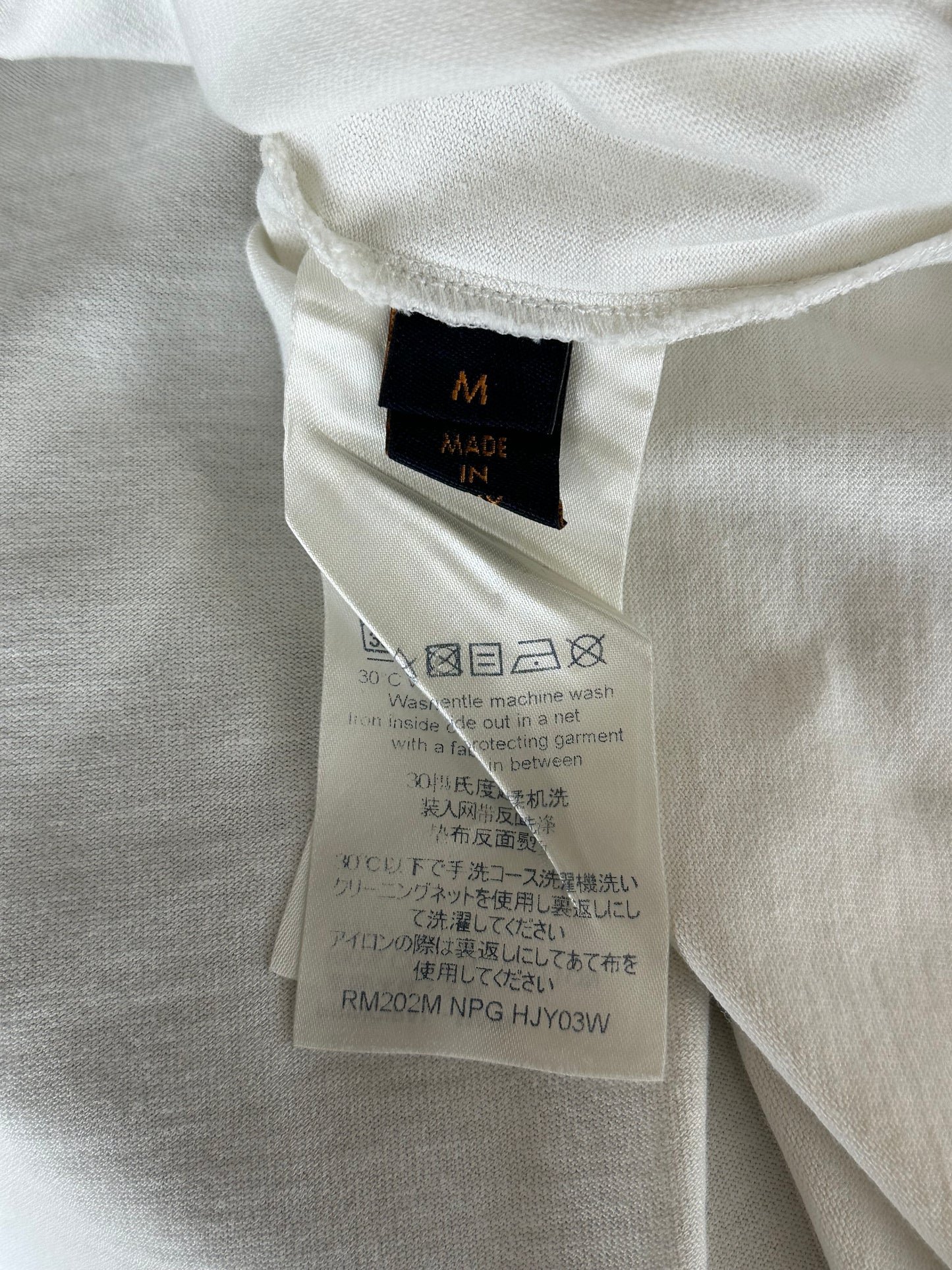 Louis Vuitton White & Blue LV Stitch Logo T-Shirt