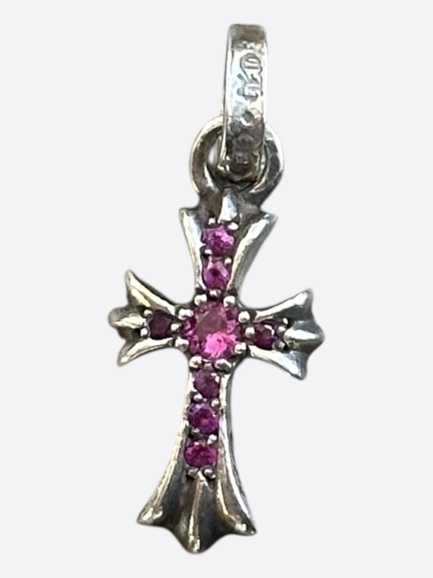 Chrome Hearts Silver & Ruby Baby Fat Pendant