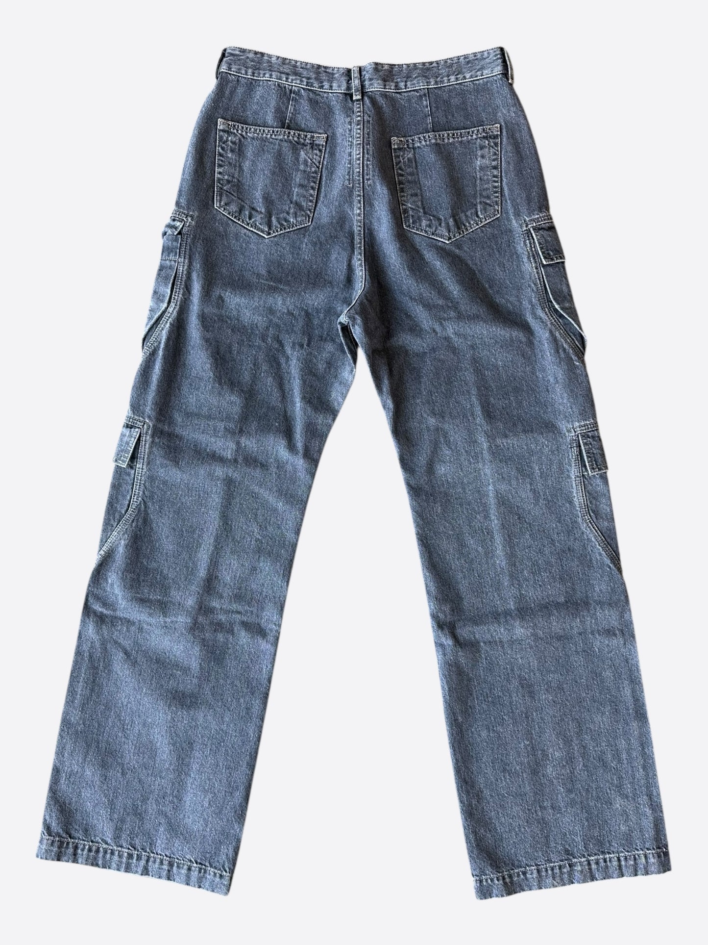 Rick Owens Washed Grey Double Cargo Jeans