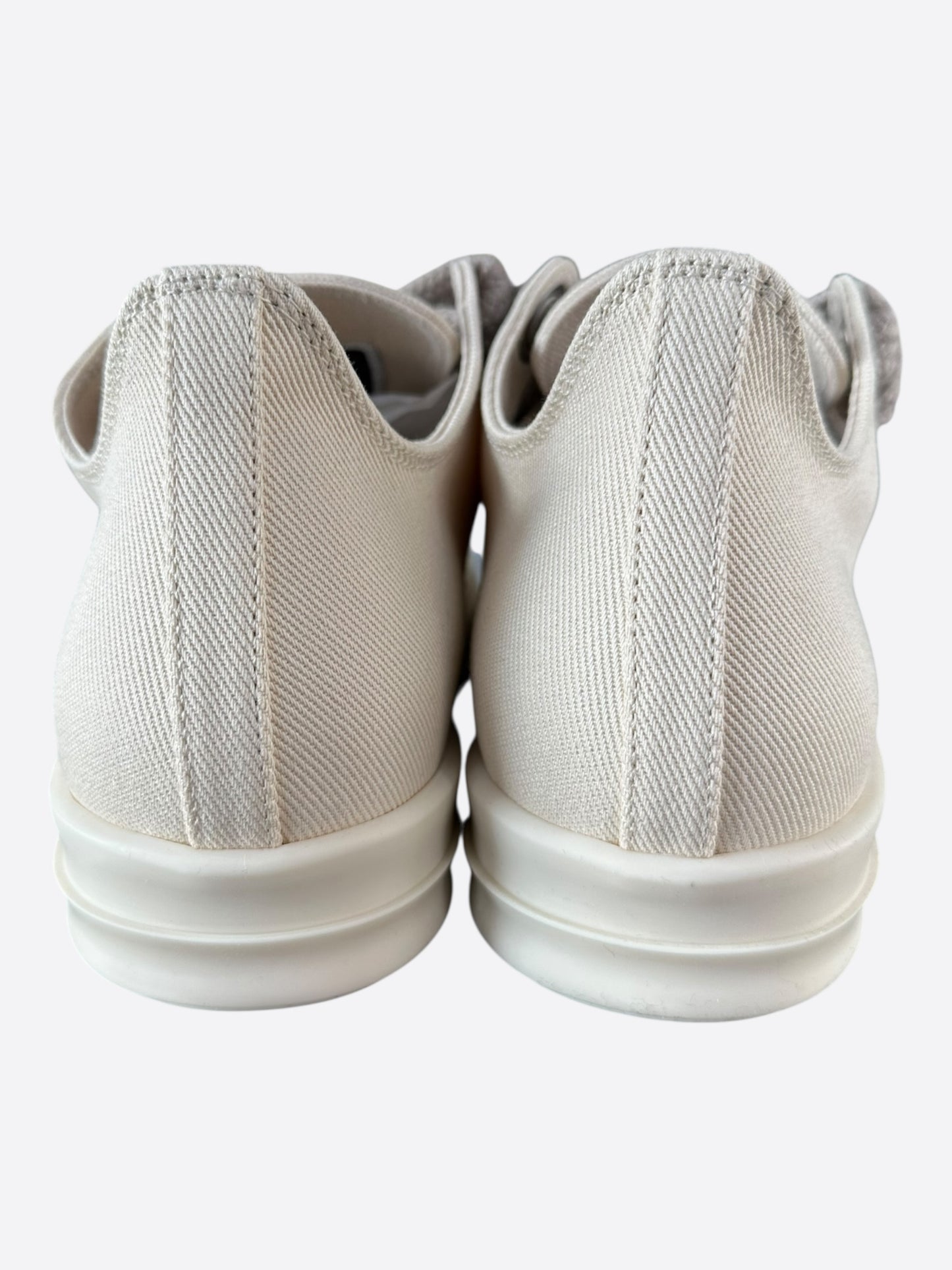 Rick Owens White Jumbo Lace Women's Low Top Sneakers