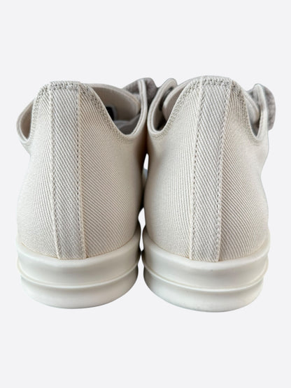 Rick Owens White Jumbo Lace Women's Low Top Sneakers