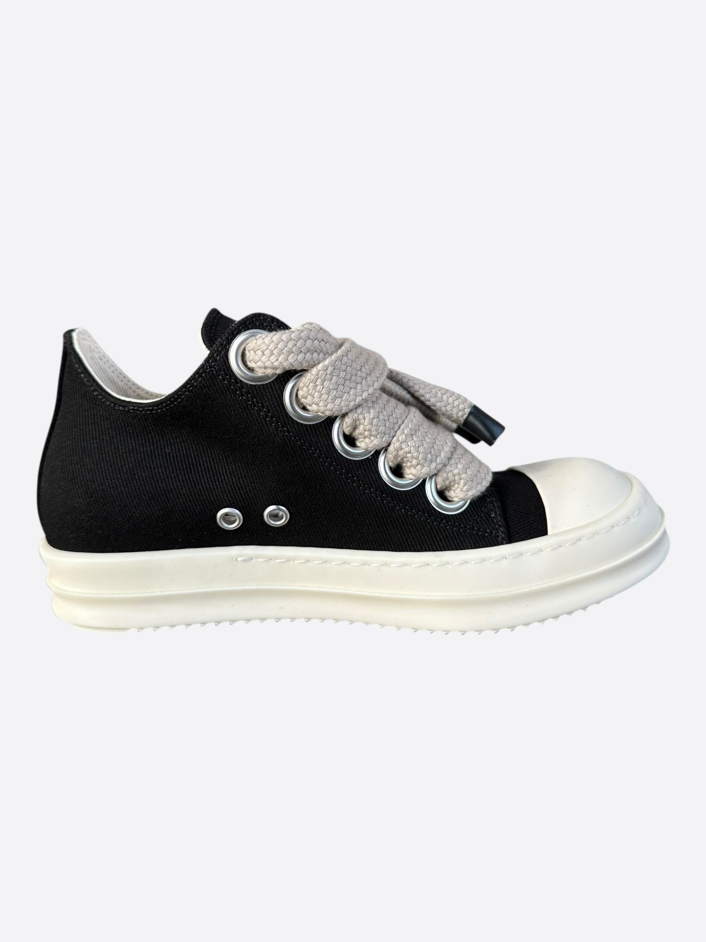 Rick Owens Black & White Jumbo Lace Women's Low Top Sneakers