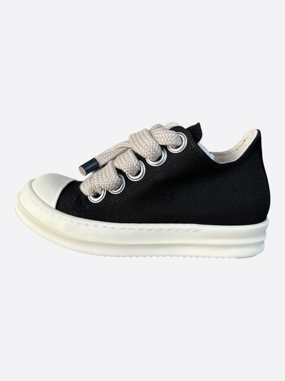 Rick Owens Black & White Jumbo Lace Women's Low Top Sneakers