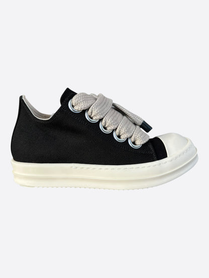 Rick Owens Black & White Jumbo Lace Women's Low Top Sneakers