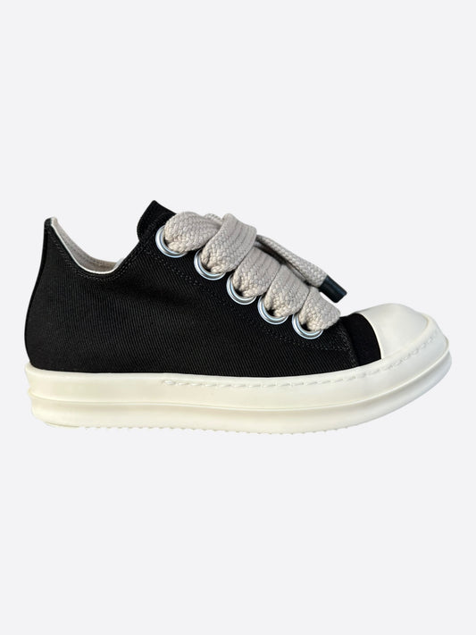 Rick Owens Black & White Jumbo Lace Women's Low Top Sneakers
