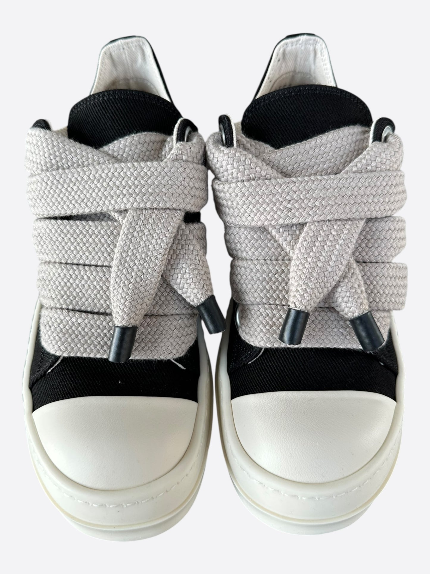 Rick Owens Black & White Jumbo Lace Women's Low Top Sneakers
