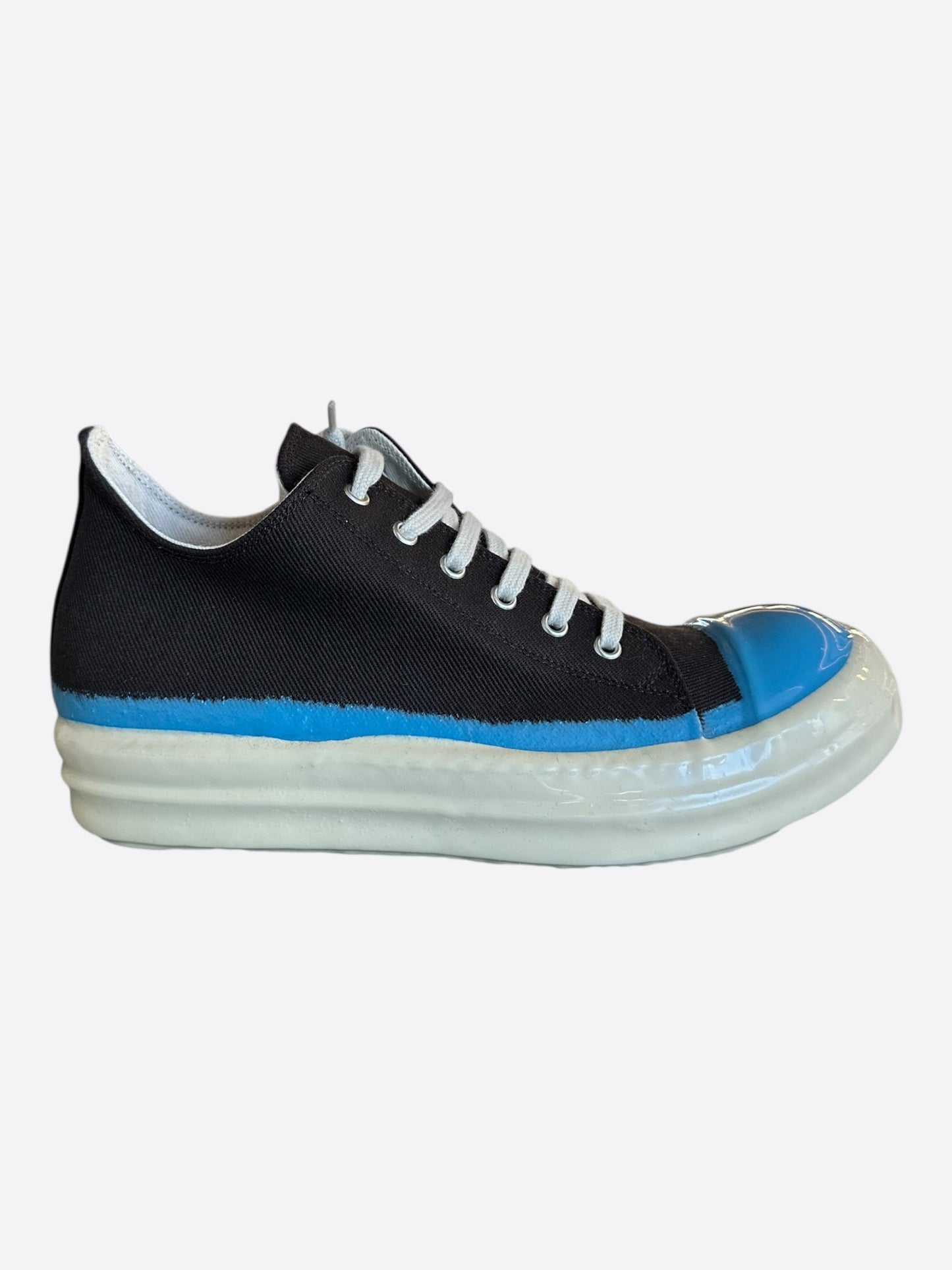 Rick Owens Dark Brown, Blue & White Low Top Sneakers