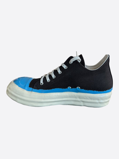 Rick Owens Dark Brown, Blue & White Low Top Sneakers