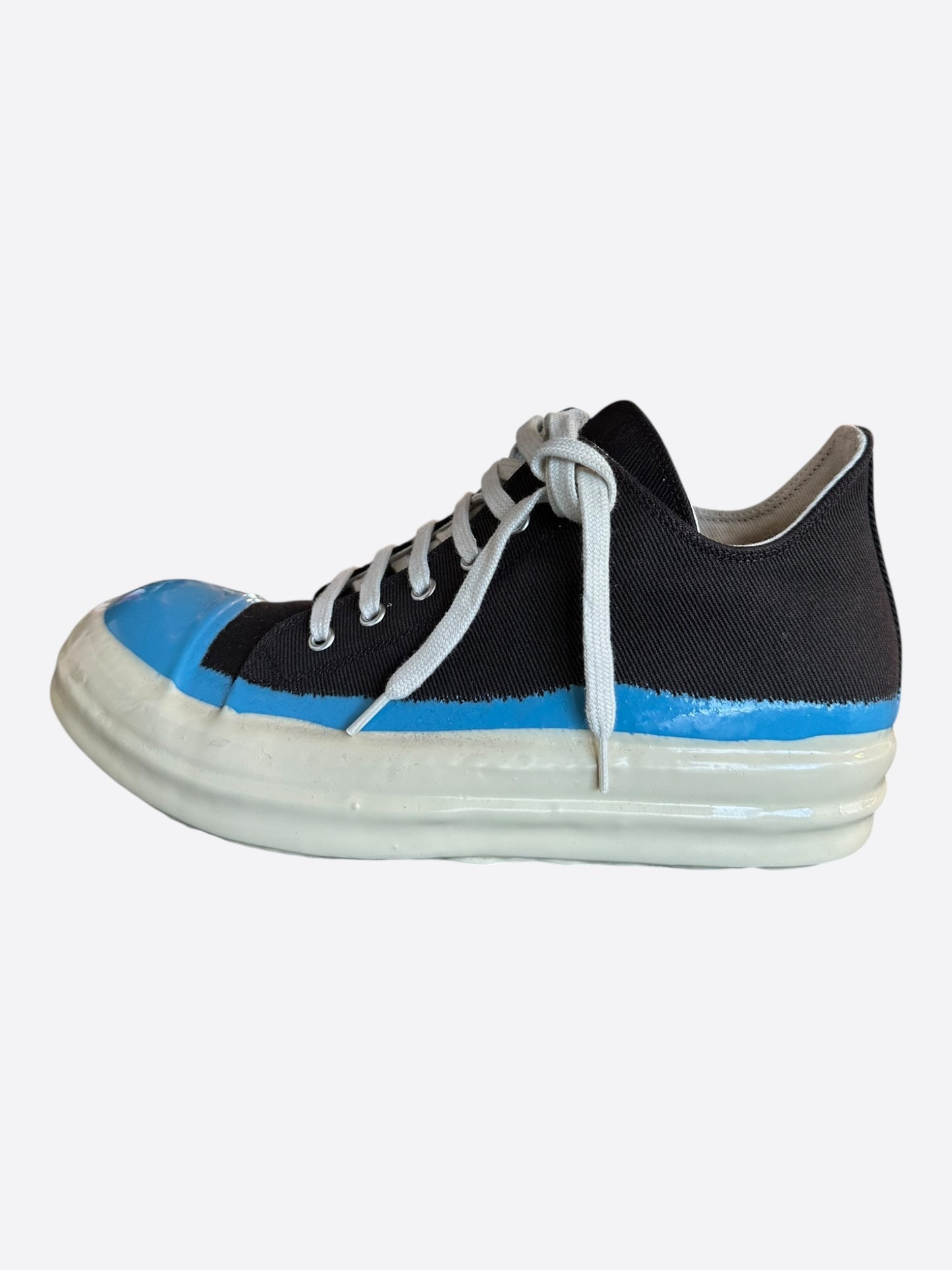 Rick Owens Dark Brown, Blue & White Low Top Sneakers