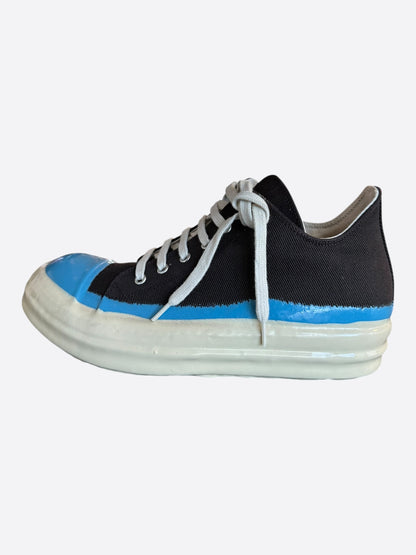 Rick Owens Dark Brown, Blue & White Low Top Sneakers