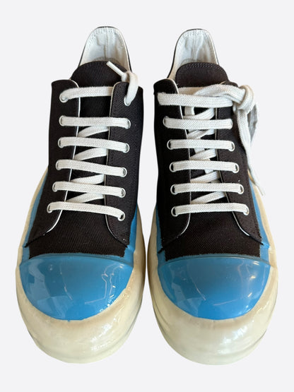 Rick Owens Dark Brown, Blue & White Low Top Sneakers