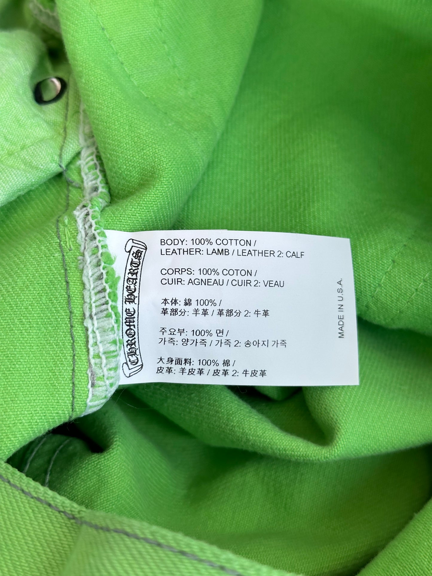 Chrome Hearts Levi's Green & Black Cross Patch Jeans