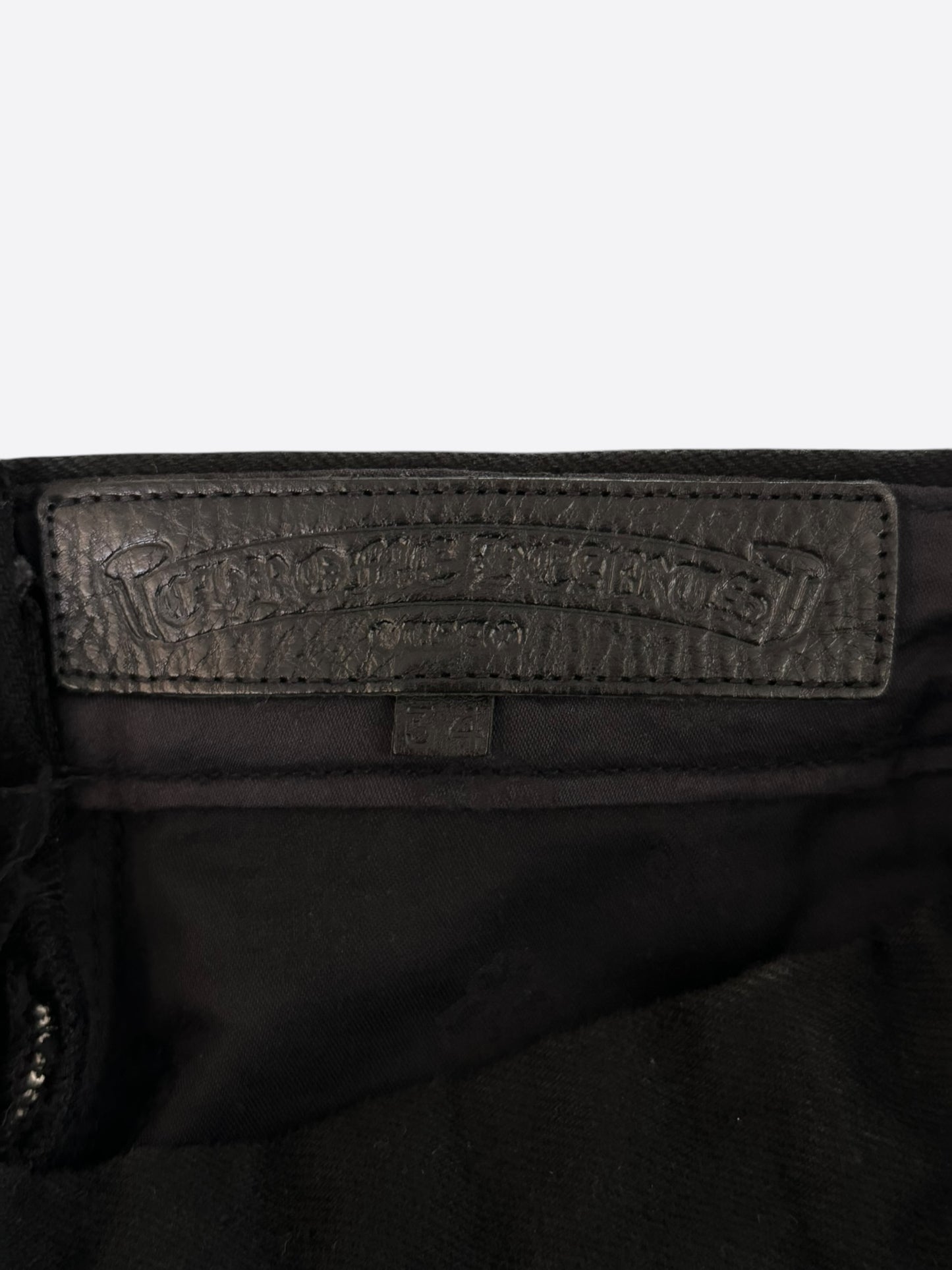 Chrome Hearts Black Pink & Checkered Cross Patch Fleur Jeans
