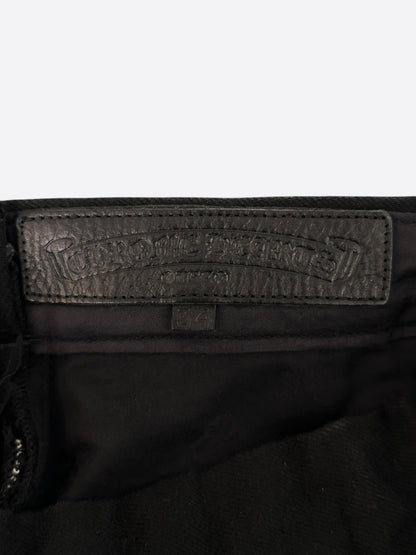 Chrome Hearts Black Pink & Checkered Cross Patch Fleur Jeans
