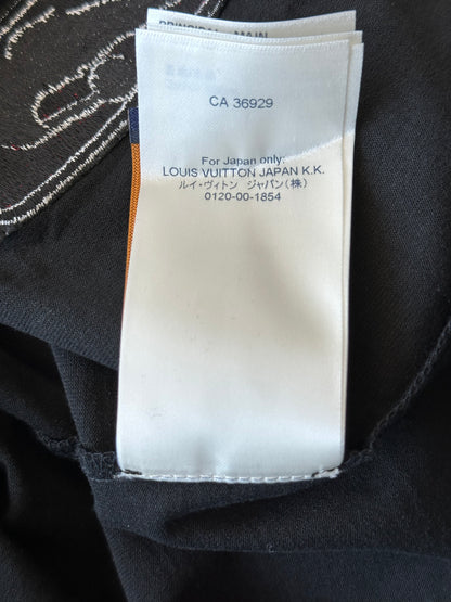 Louis Vuitton NBA Black Embroidered Patches T-Shirt