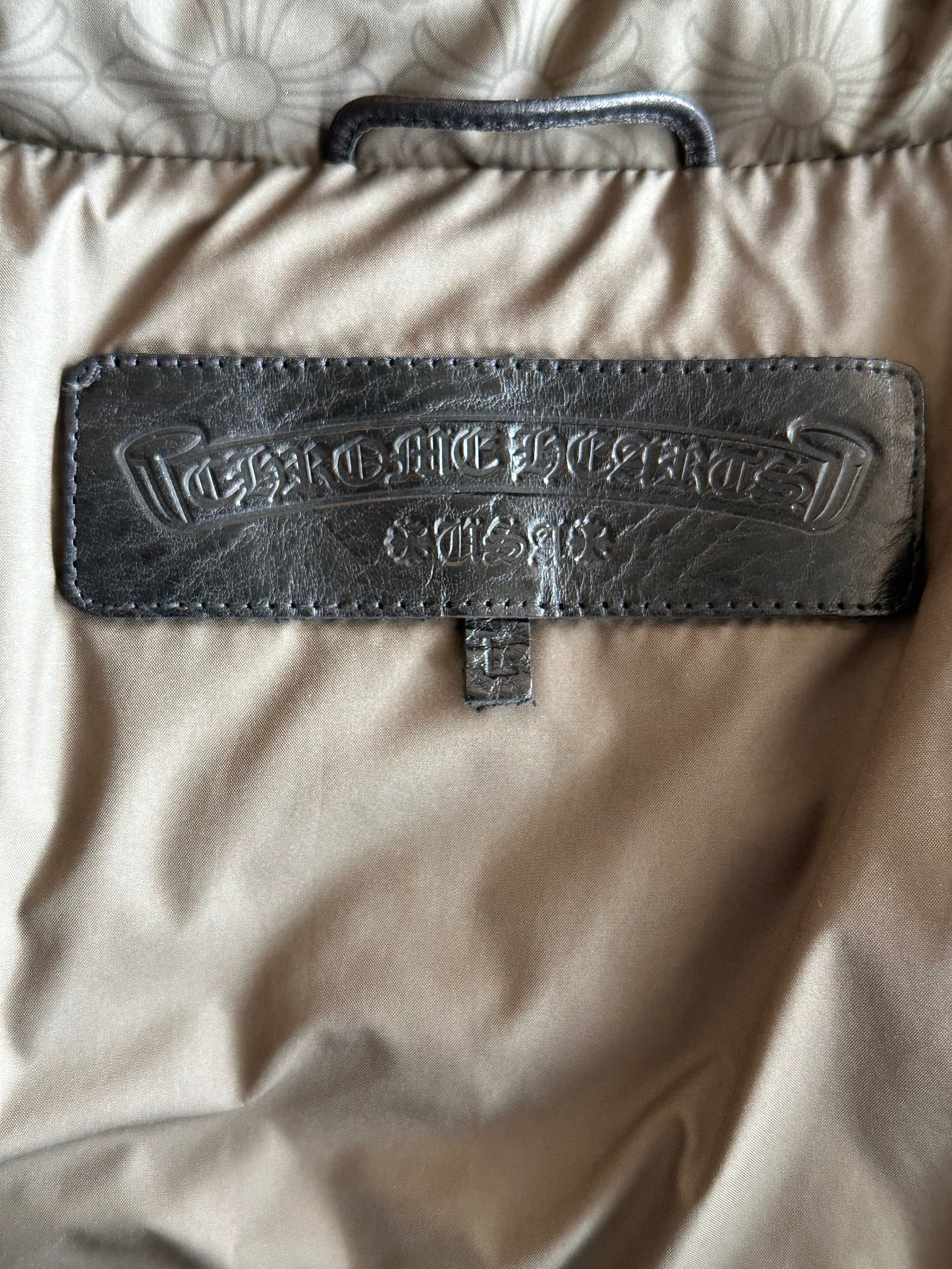 Chrome Hearts Olive Cross Jacquard Puffer Jacket