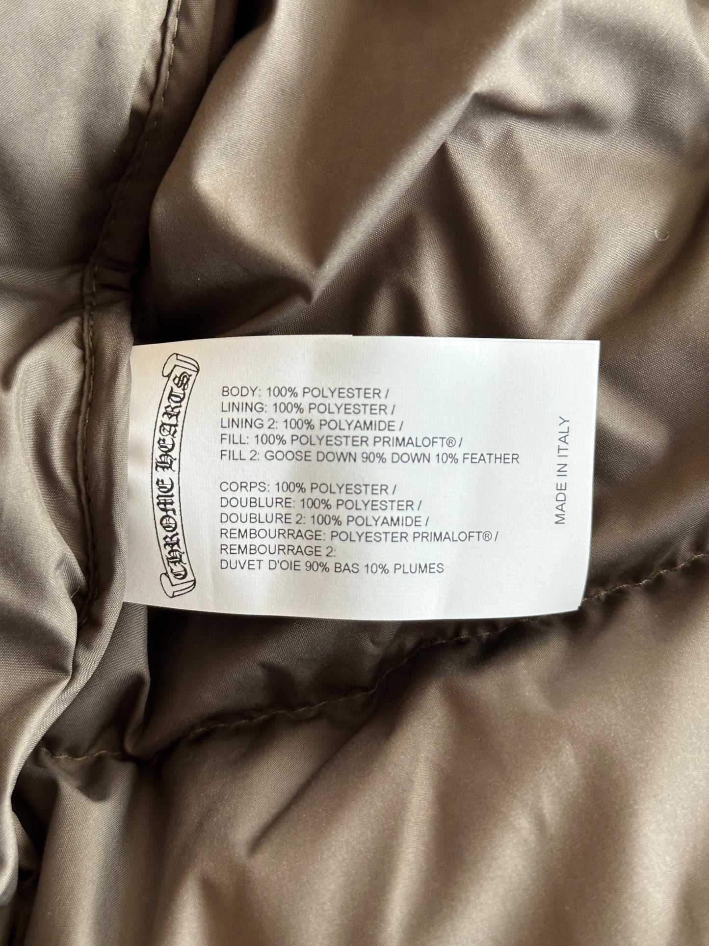 Chrome Hearts Olive Cross Jacquard Puffer Jacket