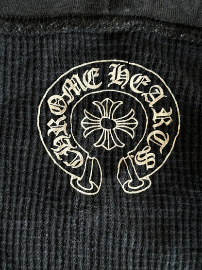Chrome Hearts Black & Red Dagger Logo Zip Up Thermal Hoodie