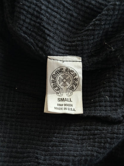 Chrome Hearts Black & Red Dagger Logo Zip Up Thermal Hoodie